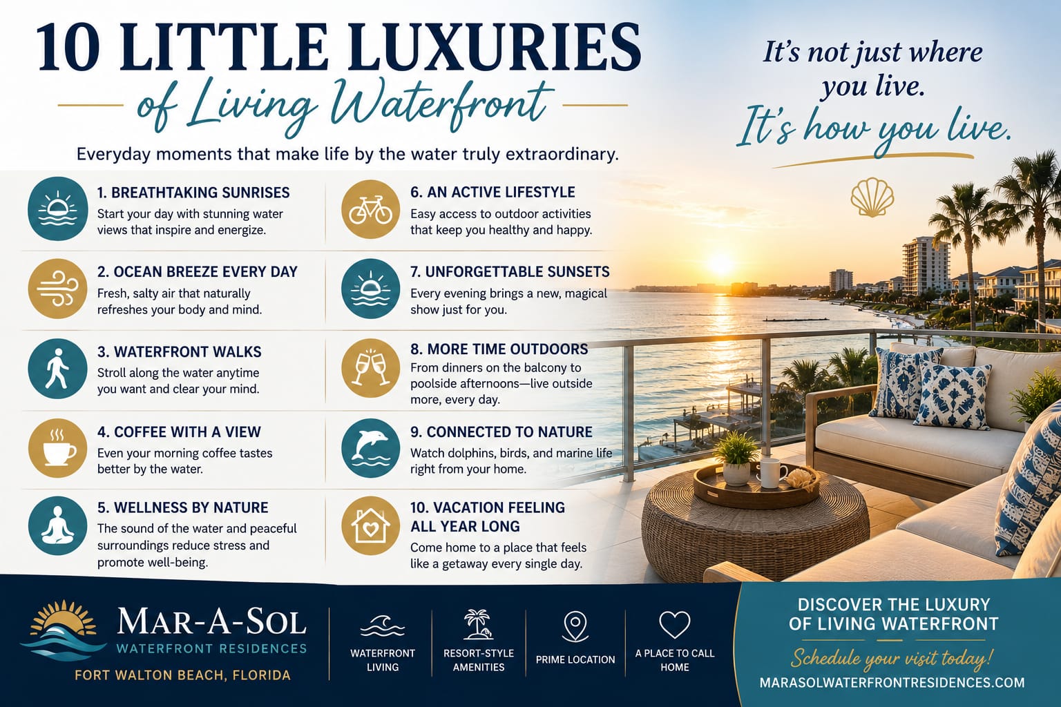 10 Small Luxuries of Waterfront Living | Mar-A-Sol Waterfront Residences